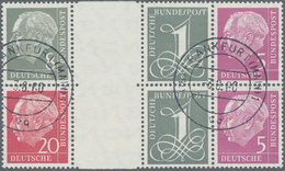 Bundesrepublik - Zusammendrucke: 1960, Heuss/Ziffer Zusammendruck 8/Z/1/5 Sowie 20/Z/1/5 Zusammenhän - Se-Tenant