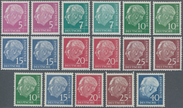 Bundesrepublik - Rollenmarken: 1954/60, HEUSS I/II 5 - 70 Pf überkomplett Mit Glattem Und Geriffelte - Roller Precancels