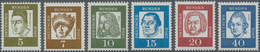 Bundesrepublik - Rollenmarken: 1961, Bedeutende Deutsche 5 - 40 Pfg., 6 Werte Komplett Auf Weißem Pa - Roller Precancels