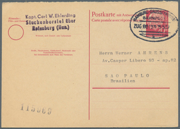 Bundesrepublik - Ganzsachen: 1957, Fragekarte 20 Pf Rot Heuss I, Mit Bahnpost "Hamburg-Großenbrode 1 - Altri & Non Classificati