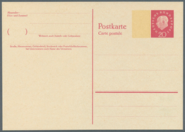 Bundesrepublik - Ganzsachen: 1960, Postkarte 20 Pf Rot Heuss Medaillon, Mit Breitem Fl.-Beidruck, Un - Altri & Non Classificati