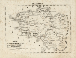 Landkarten Und Stiche: 1829. Dep: 31. Der Nordkuesten 32. Von Finisterre 33. Des Morbihan. Copper En - Geography