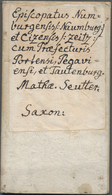 Landkarten Und Stiche: 1750. (ca.) Episcopatus Numburgensis Et Cizensis Delineatio Geographica, Adje - Geografía