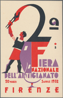 Ansichtskarten: Künstler / Artists: FUTURISMUS ITALIEN, "FIERA NAZIONALE DELL'ARTIGIANATO 1932" Sign - Ohne Zuordnung