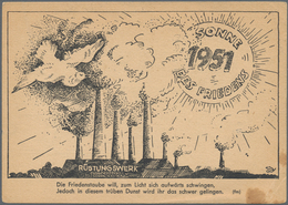 Ansichtskarten: Politik / Politics: DEUTSCHLAND, "Sonne Des Friedens 1951 Rüstungswerk", Politische - Persönlichkeiten