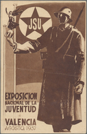 Ansichtskarten: Politik / Politics: SPANISCHER BÜRGERKRIEG 1936/1939, Propagandakarte Der JSU (Verei - Figuren
