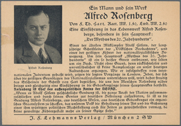 Ansichtskarten: Propaganda: 1930 Ca., "Ein Mann Und Sein Werk Alfred Rosenberg" Von F. Th. Hart, Ein - Partidos Politicos & Elecciones