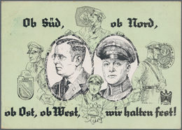 Ansichtskarten: Propaganda: 1931, Erinnerungskarte Der STAHLHELM - Ortsgruppe Pößnek "Ob Süd, Ob Nor - Parteien & Wahlen