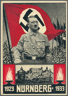 Ansichtskarten: Propaganda: 1933, Farbkarte "Reichsparteitag Nürnberg 1923-1933", Mit Abb. "Hitler V - Partidos Politicos & Elecciones