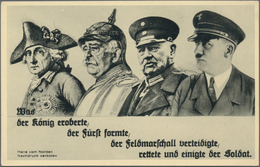 Ansichtskarten: Propaganda: 1933 Ca., "Was Der König Eroberte, Der Fürst Formte, Der Feldmarschall V - Parteien & Wahlen