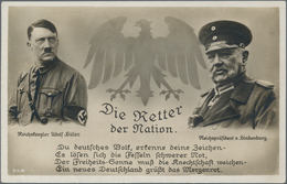 Ansichtskarten: Propaganda: 1933, "Die Retter Der Nation.", Fotokarte Mit Abbildung Reichskanzler Ad - Partis Politiques & élections