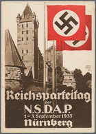 Ansichtskarten: Propaganda: 1933, "Reichsparteitag Nürnberg 1933", Farbige Propagandakarten Mit Abbi - Politieke Partijen & Verkiezingen