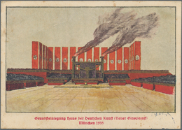 Ansichtskarten: Propaganda: 1933, Grundstenlegung Haus Der Deutschen Kunst (Neuer Glaspalast) Münche - Parteien & Wahlen