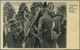 Ansichtskarten: Propaganda: 1934, "Adolf Hitler Grüßt Standarten Mit Der Blutfahne" Kleinformatige S - Politieke Partijen & Verkiezingen
