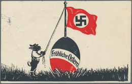 Ansichtskarten: Propaganda: 1933. Farbkarte "Fröhliche Ostern" Mit Abbildung "Osterhase Hißt HK-Fahn - Politieke Partijen & Verkiezingen