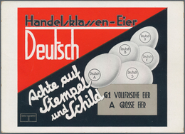 Ansichtskarten: Propaganda: 1935, "Handelsklassen-Eier Deutsch", Farbige Propagandakarte Mit Abbildu - Partis Politiques & élections