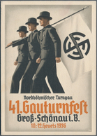 Ansichtskarten: Propaganda: 1936, Sudetenland: 41.Gauturnfest Groß-Schönau I.Böhmen, Mehrfarbige Kar - Partis Politiques & élections