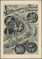 Ansichtskarten: Propaganda: 1936, "Weltkongress Für Freizeit Und Erholung" Hamburg 1936, Mit Abbildu - Political Parties & Elections