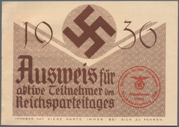 Ansichtskarten: Propaganda: 1936, Reichsparteitag: Ausweis Für Aktive Teilnehmer Des Reichsparteitag - Political Parties & Elections