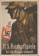 Ansichtskarten: Propaganda: 1937, "N.S. Kampfspiele Der SA-Gruppe Südwest Stuttgart", Abbildung NS-K - Partiti Politici & Elezioni
