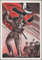 Ansichtskarten: Propaganda: 1937, Fürsorge Im Arbeitsdienst Durch "Arbeitsdank" Kolorierte Großforma - Partiti Politici & Elezioni