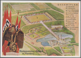 Ansichtskarten: Propaganda: 1937,"REICHSPARTEITAG NÜRNBERG", Übersicht Des Parteitagsgeländes Neben - Partis Politiques & élections