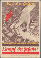 Ansichtskarten: Propaganda: 1937, "Du Bist In Gefahr Schütz Dich Und Andere! Kampf Der Gefahr!"plaka - Partis Politiques & élections