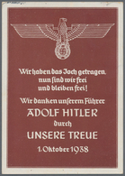 Ansichtskarten: Propaganda: 1938. Original Hitler Celebration Propaganda Card For 'liberation' Of Th - Partis Politiques & élections