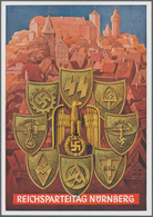 Ansichtskarten: Propaganda: 1938, "REICHSPARTEITAG NÜRNBERG", Kolorierte Propagandakarte Mit Wappen - Politieke Partijen & Verkiezingen