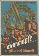 Ansichtskarten: Propaganda: 1938, "Wettkämpfe Der SA Gruppe Südwest Karlsruhe 2. U.3. Juli 1938", Gr - Parteien & Wahlen