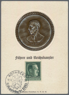 Ansichtskarten: Propaganda: 1938: Propaganda Postcard With Portrait Of Hitler Heavily Embossed In Me - Parteien & Wahlen