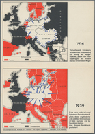 Ansichtskarten: Propaganda: 1939, Die Einkreisung Des Deutschen Reichs 1914 Und 1939, Klappkarte Mit - Political Parties & Elections