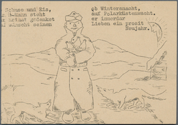 Ansichtskarten: Propaganda: 1940, "Ob Schnee Und Eis, Ob Wintersnacht, Ein SS-Mann Steht Auf Polarkü - Parteien & Wahlen