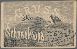 Ansichtskarten: Vorläufer: 1886, Einen Gruss Von Der SCHNEEKOPPE, Vorläuferkarte Mit R3 SCHNEEKOPPE - Ohne Zuordnung