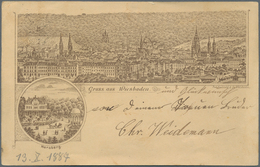 Ansichtskarten: Vorläufer: 1887, WIESBADEN Und Neroberg, Vorläuferkarte 5Pf. Lila Mit K1 WIESBADEN / - Unclassified