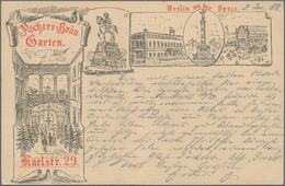 Ansichtskarten: Vorläufer: 1888, BERLIN Pschorr-Bräu Garten, Vorläuferkarte 5 Pf Lila Als Privatganz - Non Classés