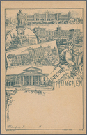 Ansichtskarten: Vorläufer: 1888 Ca., MÜNCHEN, Mehrbildkarte U.a. Mit Maximilianeum Und Hoftheater, U - Non Classés
