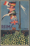 Ansichtskarten: Motive / Thematics: FLUG, REIMS Frankreich, Congres International D'Aviation 1928, U - Autres & Non Classés