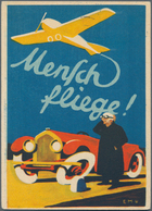 Ansichtskarten: Motive / Thematics: FLUG, "Mensch Fliege!", Schlesische Luftverkehrs-A.G. Breslau II - Altri & Non Classificati