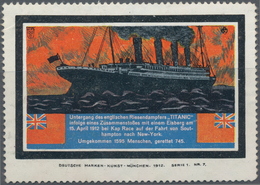 Ansichtskarten: Motive / Thematics: SCHIFFE, Vignette "Untergang Der TITANIC", Ohne Gummi Ansonsten - Other & Unclassified