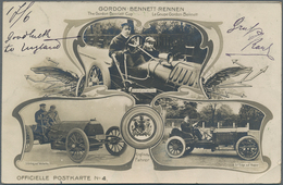 Ansichtskarten: Motive / Thematics: SPORT / MOTORSPORT, Gordon Benett Rennen 1904, Zwei Karten, Eine - Other & Unclassified