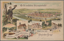 Ansichtskarten: Niedersachsen: HANN MÜNDEN (alte PLZ 351), 1. Mündener Heimatfest, Mehrbildlithograp - Andere & Zonder Classificatie