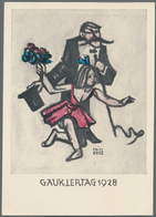 Ansichtskarten: Künstler / Artists: MÜNCHNER GAUKLERTAGE 1928/1933, Kleine Garnitur Mit 8 Unterschie - Non Classés