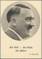 Ansichtskarten: Propaganda: 1938/1941, Adolf HITLER Porträt Im Medaillon, 4 Großformatige Propaganda - Partis Politiques & élections