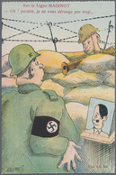 Ansichtskarten: Propaganda: 1939/1940 Ca., FRANKREICH Maginot-Linie, 27 Französische Karikaturen Sig - Politieke Partijen & Verkiezingen