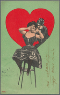Ansichtskarten: Motive / Thematics: FRAUEN, Elegante Partie Mit 200 Romantischen Lithographien Aus D - Altri & Non Classificati