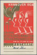 Ansichtskarten: Motive / Thematics: MUSIK, ERSTES DEUTSCHES ARBEITER SÄNGERBUNDESFEST, Hannover 1928 - Other & Unclassified