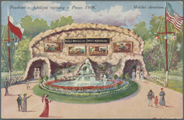 Ansichtskarten: Alle Welt: TSCHECHIEN, Prag Ausstellung 1908, 18 Farbige Ausstellungskarten, Gebrauc - Zonder Classificatie