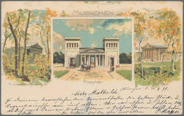 Ansichtskarten: Bayern: MÜNCHEN MAXVORSTADT KÖNIGSPLATZ Mit Propyläen, Glyptothek Und Neue Staatsgal - Other & Unclassified