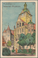 Ansichtskarten: Bayern: MÜNCHEN NATIONALMUSEUM, Knapp 300 Historische Ansichtskarten, Fast Alle Vor - Altri & Non Classificati